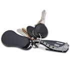 The compact pocket knife has an overall length of 4 3/4” and it is 2 3/4” when closed, so that it fits perfectly on a keyring