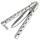 Schrade Manilla Balisong Pocket Knife - Butterfly Knife - D2 Tool Steel Double Edged Blade, Stainless Steel Handle - Length 9”