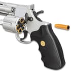 UKArms .357 Magnum Silver Revolver Airsoft Pistol - Spring Powered, Plastic Body Construction, Realistic Revolver Cylinder - Length 11 1/2”
