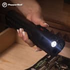 Designed to launch non-lethal PepperBall projectiles from as far as 60 feet away, the built-in laser guide helps the user find and hit the target with ease