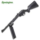 The Crosman Remington variable pump action rifle is lightweight and maneuverable with a smooth bore steel barrel and a synthetic stock, perfect for beginners