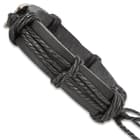 Cross Leather Bracelets Brown/Black - 2-Piece Set