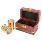 Rum Cups And Wooden Box Set