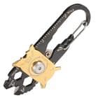 SHTF 20-In-1 Multi-Tool EDC With Carabiner Quick Release Clip - Various Sized Wrenches And Screwdrivers, Blade, Ruler, File