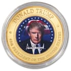 The front of the President Donald Trump Coin
