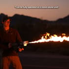 The flamethrower in hand-held use