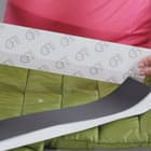 The nylon fabric tape is sealed with a waterproof coating and won’t peel off, after 24 hours of application, when washed