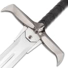 Spiked Sword Of The Highlands And Display Plaque - Stainless Steel Blade, Faux Leather Wrap, Metal Alloy Handle - Length 49 1/2”