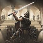 Kit Rae artwork depicts a guard wielding the Sedethul sword. 