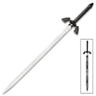 Black Zelda Sword And Scabbard - Stainless Steel False-Edged Blade, Grooved TPU Handle, Accurate Reproduction - Length 36”
