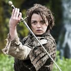 Game of Thrones character Arya Stark shown holding the Needle sword. 