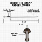 The Lord of the Rings character King Elessar of Gondor is shown in battle with the Anduril sword.
