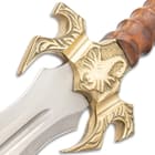 Golden Scorpion Sword And Sheath - Stainless Steel Blade, Wooden Handle, Brass Handguard And Pommel - Length 35 1/4”