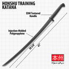Honshu Practice Katana - One-Piece Polypropylene Construction, Textured Handle, Mimics Real Katana, For Training - Length 41”
