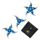 Circulus Mortem 3-Piece Throwing Star Set with Nylon Pouch - Blue