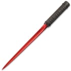 B.M.F. Red Tri-Edged Baton Dagger With Sheath - 2Cr13 Stainless Steel Blade, Steel Tube, Black Oxide Finish - Length 16”