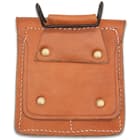 US 1911 Colt Pistol .45 Double Magazine Pouch - Replica, Premium Leather Construction, White-Top Stitching, Brass Belt Hanger And Snap