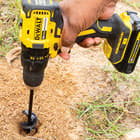 Drill Head Bit Digging Tool - Metal Construction, Black-Coated Finish, 3/8 Bit, Rust-Resistant - Length 8 1/2”, Width 1 1/2”