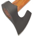 Viking Bearded-Design Throwing Hatchet - Axe, Hand-Forged, Stainless Steel Axe Head, Hardwood Handle - Length 12 1/2”