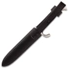 German WWII Replica Youth Dagger And Scabbard - Engraved Steel Blade, Synthetic Handle Scales - Length 9 3/4”