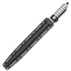 Grey Titanium Spiral Dagger With Sheath - Stainless Steel Construction, Quad-Edged Blade, Hidden Compartment - Length 16 1/2”