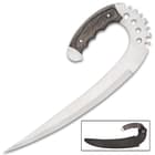 Riddick Claw Knife With Sheath - Stainless Steel Blade, Aggressive Cut-Outs, Full Tang, Wooden Handle Scales - Length 12 3/4”