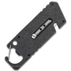 Havoc Utility Knife has a carabiner for attachment to gear or belt loop
