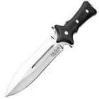 Hibben Legacy Boot Knife With Leather Sheath - 7Cr17 Stainless Steel Blade, Pakkawood Handle, Trigger-Finger Grips - Length 11 3/4”
