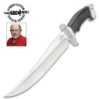 Hibben Arizona Bowie Knife With Sheath - 5Cr15 Stainless Steel Blade, Linen Micarta Handle, Stainless Steel Guard And Pommel - Length 15 1/2”