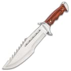 Timber Rattler Grizzly Fighter Fixed Blade Knife With Sheath - 3Cr13 Stainless Steel Blade, Pakkawood Handle - Length 14”