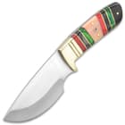 Timber Wolf Emerald Isle Knife With Sheath - Stainless Steel Blade, Full-Tang, Bone And Wood Handle, Brass Bolster - Length 9”