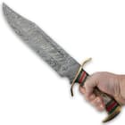 Timber Wolf Custom Stag Damascus Steel Fixed Blade Bowie Knife