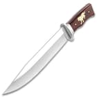 Timber Wolf Roaring Tiger Knife With Sheath - Stainless Steel Blade, Full-Tang, Wooden Handle - Length 12”