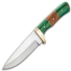 Timber Wolf Forester Knife With Sheath - Stainless Steel Blade, Wooden Handle Scales, Brass Handguard - Length 9”