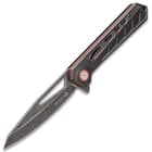 The Rampage Tailwind Technic Ball Bearing Pocket Knife has a sturdy, stainless steel pocket clip for ease of carry
