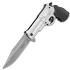 9" Hand Gun Pistol Revolver Spring Assisted Open Folding Pocket Knife Army New