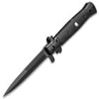 Kriegar Black Stiletto Assisted Opening Pocket Knife - Stainless Steel Blade, Non-Reflective, Wooden Handle