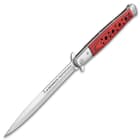 Ridge Runner Redneck Toothpick Stiletto - Stainless Steel Blade With Etch, Wooden Handle, Pocket Clip - Closed Length 7”