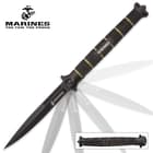 USMC Colossal Blackout Stiletto - Large Assisted Opening Pocket Knife - Officially Licensed 