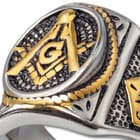 Mason Seal Ring - Stainless Steel With Gold Accents, Lifetime Of Wear, Highly Detailed, High-Quality, Everyday Wear