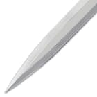 The blade is made of 440 stainless steel with a mirror polished finished and sharp point. 