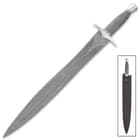 Wire-Wrapped Royal Damascus Sword - Damascus Steel Blade, Cast Aluminum Handle And Handguard - Length 24”