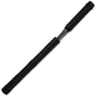 The shaft, which also houses the blade, is a heavy-duty steel tube with a black oxide finish and a textured and ridged grip