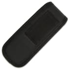The molded pouch is constructed with a heavy-weight Denier ballistic polyester and has a high-density foam center and soft lining