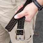 Black Legion Black Paracord Survival Belt - Made out of 330-LB Cord, Heavy-Duty Metal Buckle, Variety of Uses