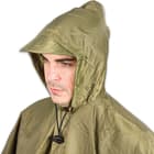 Olive Green Poncho With Built-In Hood - Military Grade, Unisex - Waterproof, Grommeted Corners - 90 1/2”x56 3/4”