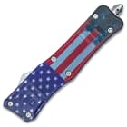 An out-standing nod to Old Glory, the American Flag OTF Knife is a capable everyday carry knife that’s also a showpiece