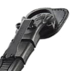 The 6 1/4” overall dagger fits into an injection-molded plastic sheath that has a MOLLE compatible design