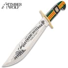 Timber Wolf's Limited Edition Vietnam Veteran Bowie Knife has detailed, Vietnam Veteran themed etchings