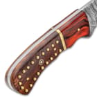 Legends in Steel Damascus Crusader Knife with Genuine Leather Sheath